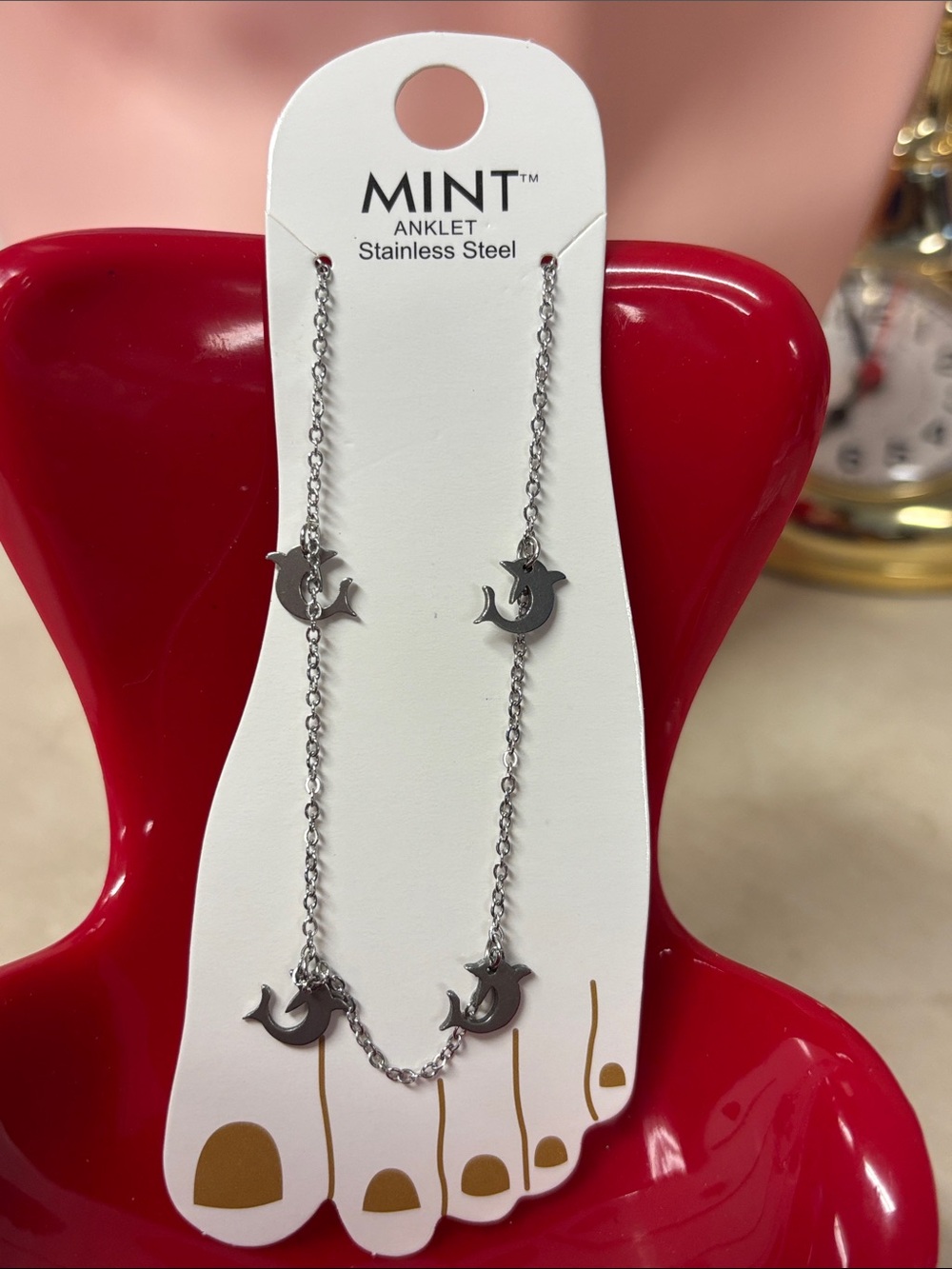Stainless Steel Silver Dolphin Anklet 🆕